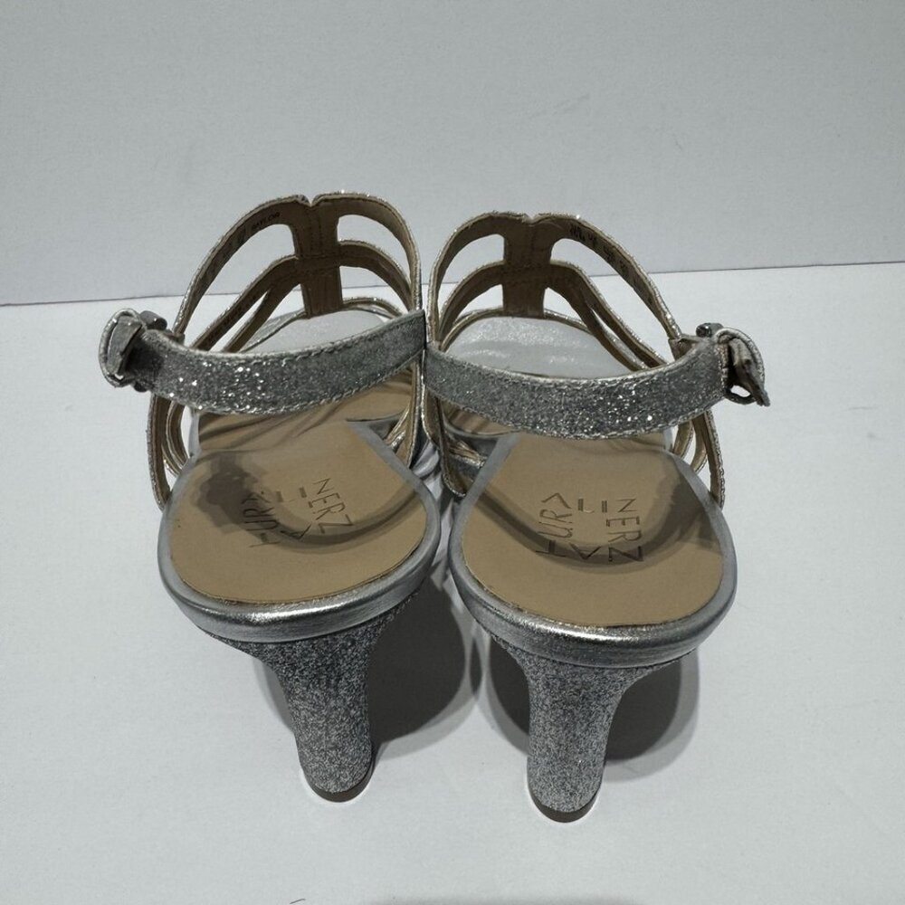 Naturalizer Womens Baylor Sandal Silver Glitter Size 10 M - Picture 4 of 6